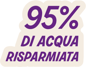 95% di acqua risparmiata