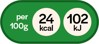 24 kcal per 100 grammi