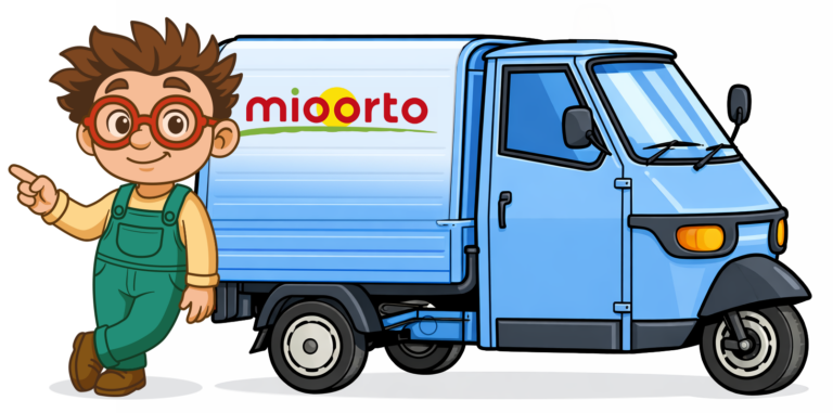 mascotte mioorto con ape car