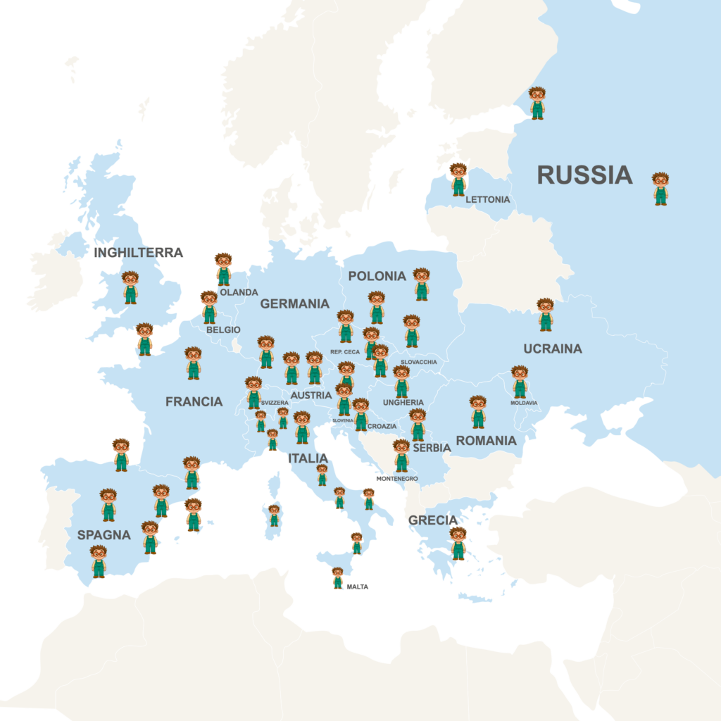 mappa delle coltivazioni mioorto in europa