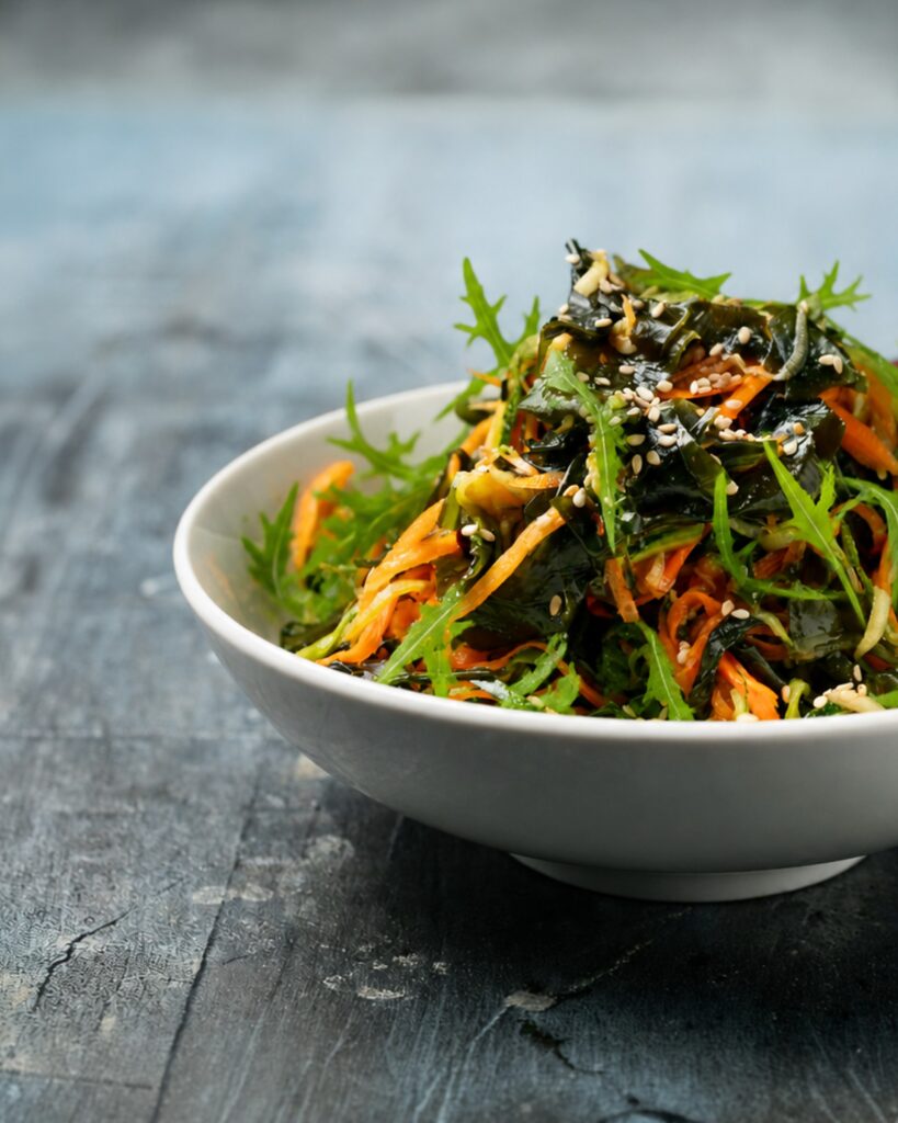 Insalata di alghe wakame con carote