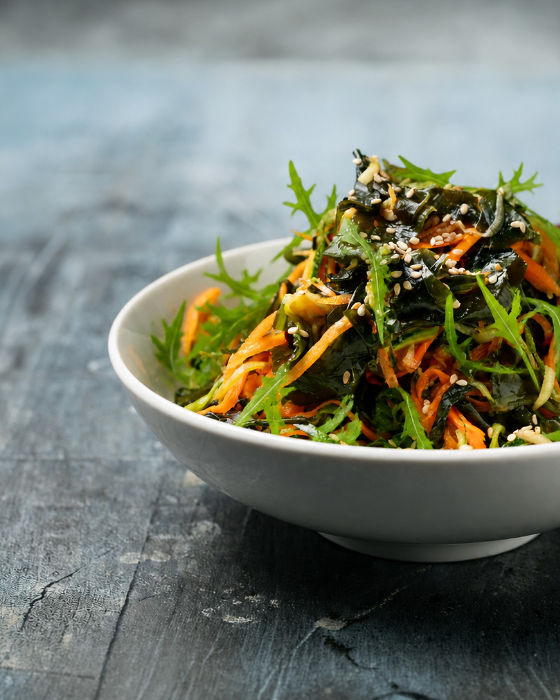 Insalata di alghe wakame con carote